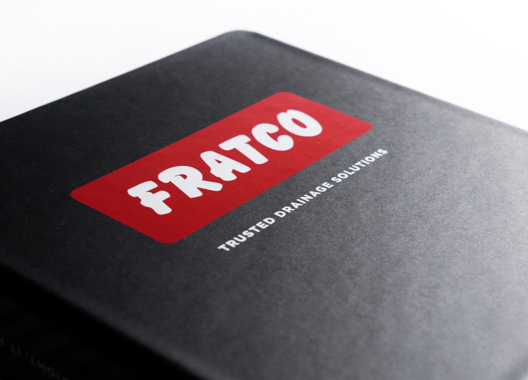 Fratco logo on notebook cover